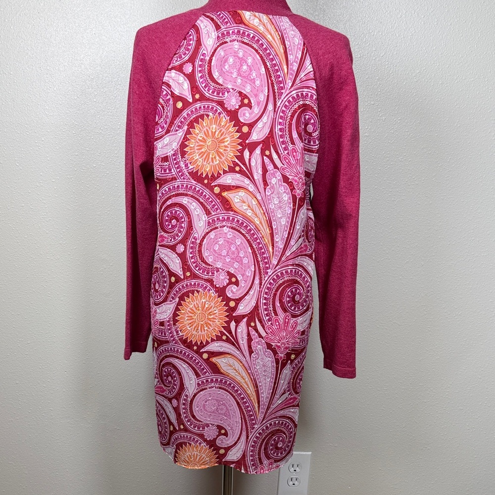 Soft‎ Surroundings Mesa Mirage Open Knit Cardigan M Paisley Lightweight Relaxed - Picture 5 of 16